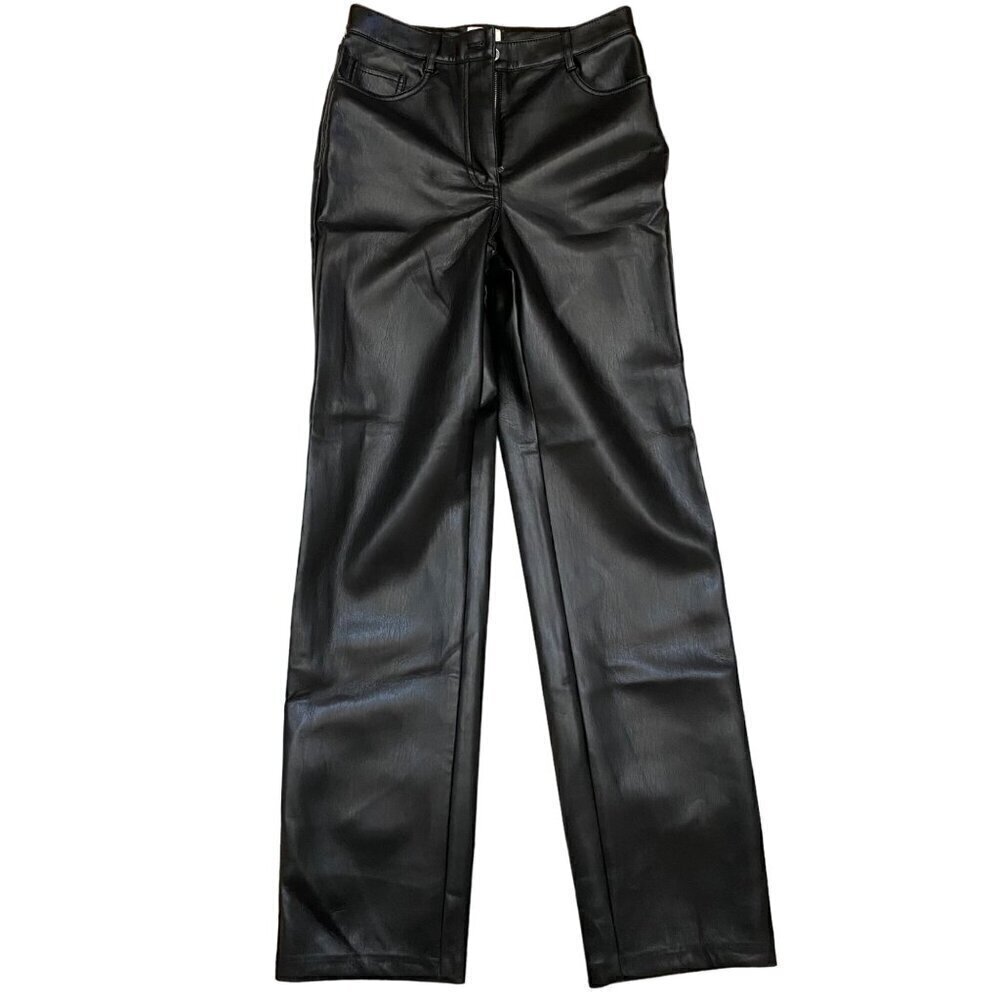 Wilfred The Melina™ Pant High-Waisted Vegan Leather Pants Black Size 4 Tall - Picture 2 of 11